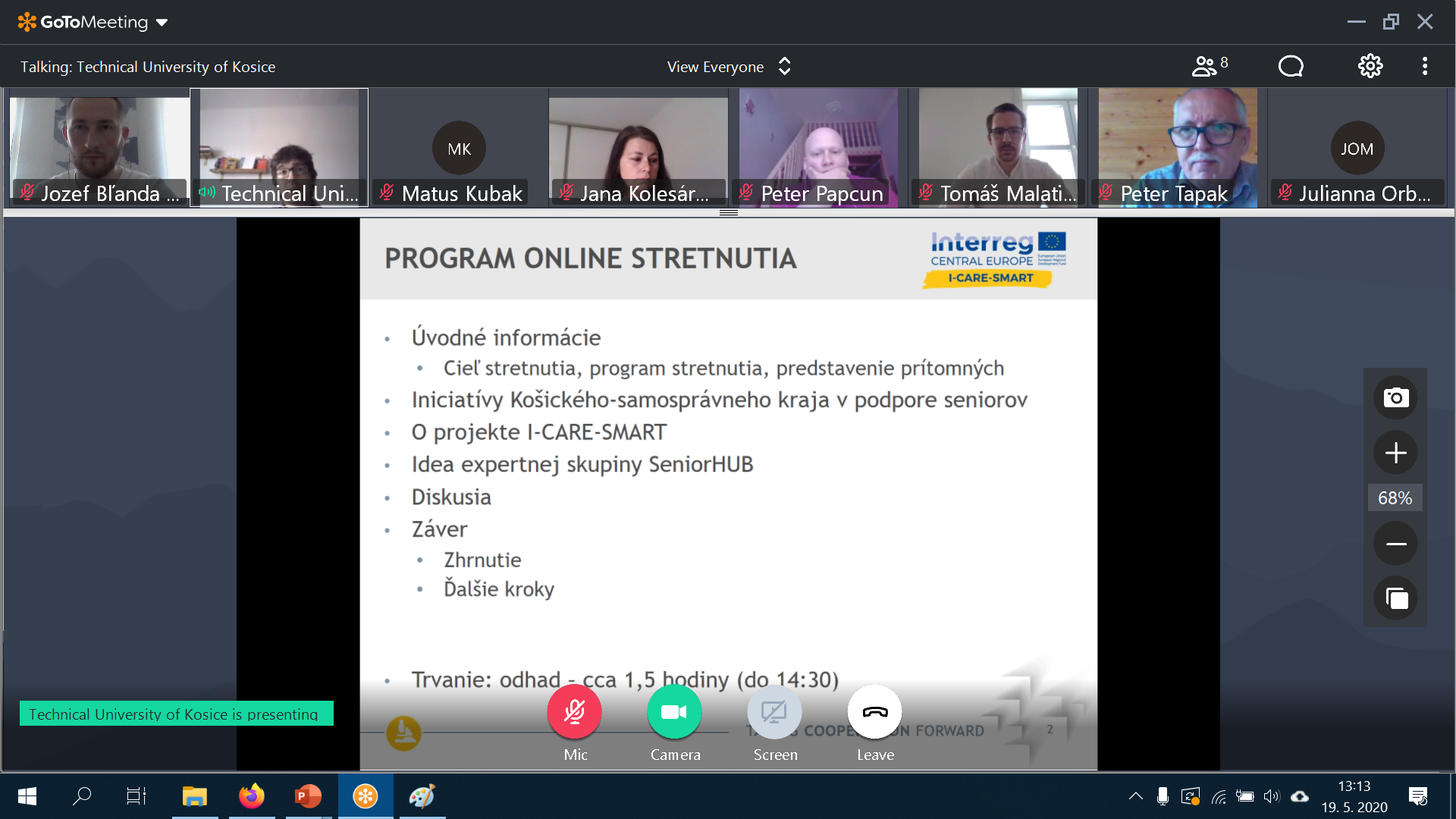 Online stretnutie odbornej skupiny SeniorHUB
